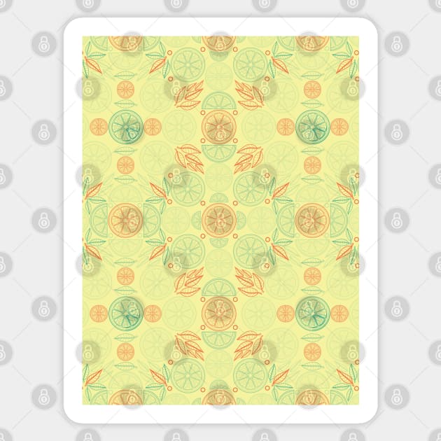 Citrus Splash Seamless Surface Pattern Design Sticker by zarya_kiqo